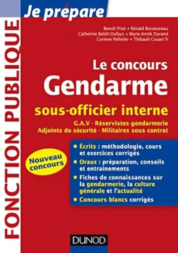 Livrenpoche : Le concours Gendarme sous-officier interne - Benoit Priet - Livre
