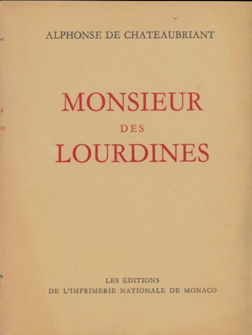 Livrenpoche : Monsieur des Lourdines - Alphonse De Chateaubriant - Livre