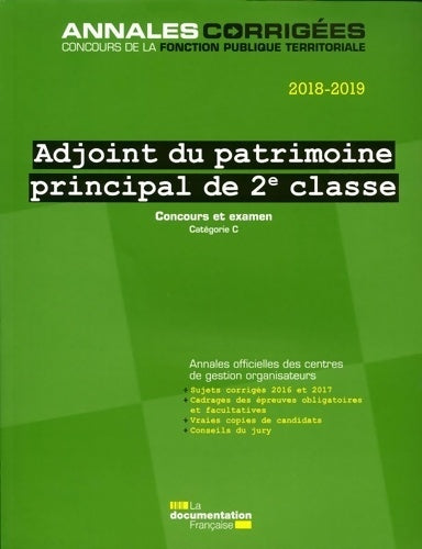 Livrenpoche : Adjoint du patrimoine de 2e classe 2018-2019 - Concours et examen - Centre Interdépartemental De Gestion De La Petite Couronne De La Région Ile De France (CIGPC) - Livre
