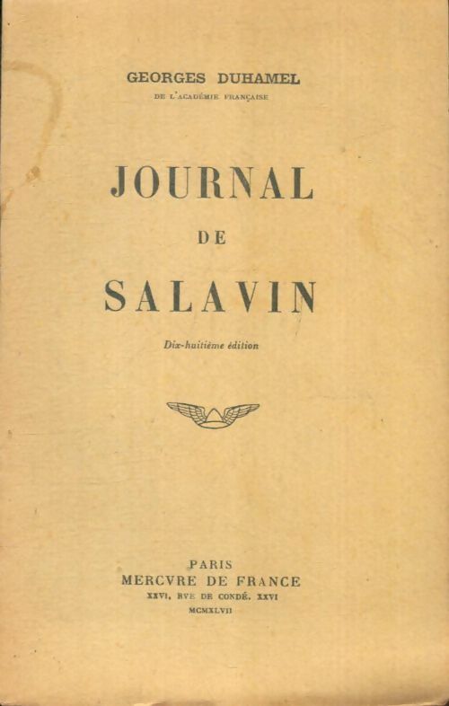 Livrenpoche : Journal de Salavin - Georges Duhamel - Livre