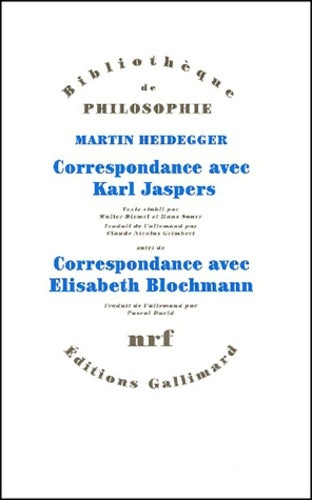 Livrenpoche : Correspondance de Martin Heidegger avec Karl Jaspers / Correspondance de Martin Heidegger avec Elisabeth Blochmann - Karl Jaspers - Livre