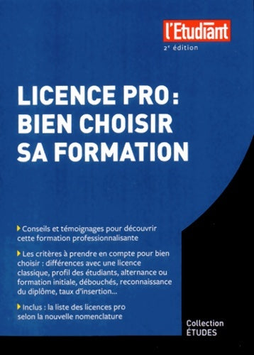 Livrenpoche : Licence pro : Bien choisir sa formation 2e édition - Sarah Masson - Livre