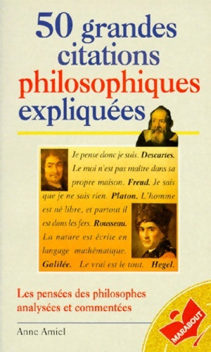 Livrenpoche : 50 grandes citations philosophiques expliquées - Anne Amiel - Livre