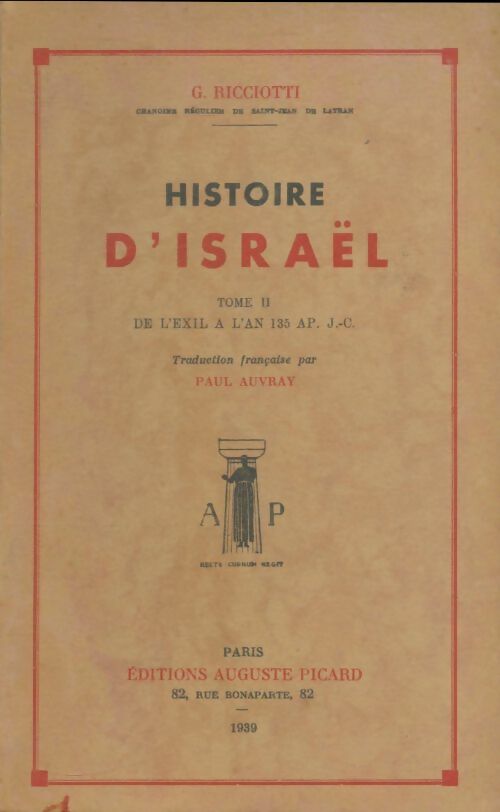 Livrenpoche : Histoire d'Israël - Giuseppe Ricciotti - Livre