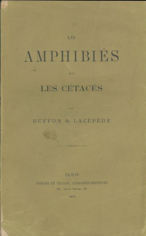 Livrenpoche : Les amphibiens et les cétacés - Buffon - Livre