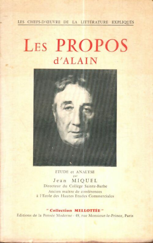 Livrenpoche : Les propos d'Alain - Jean Miquel - Livre