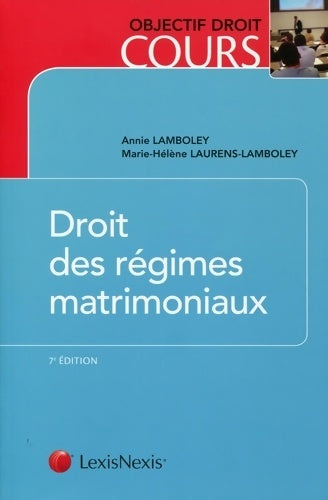 Livrenpoche : droit des regimes matrimoniaux - Annie Lamboley - Livre