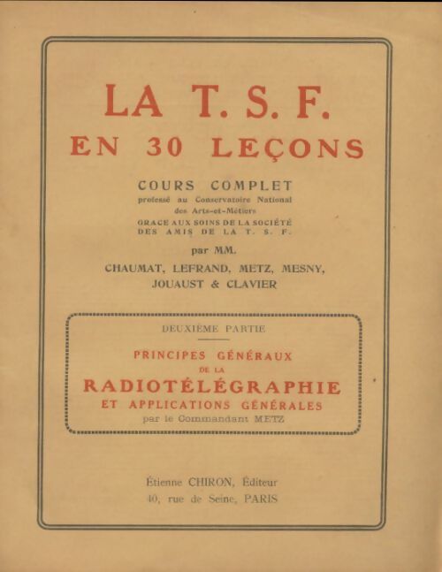 Livrenpoche : La TSF en 10 leçons Tome II - Collectif - Livre
