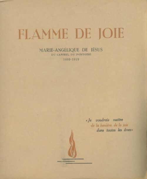 Livrenpoche : Flamme de joie - Marie-Angélique De Jésus - Livre