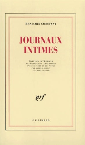 Livrenpoche : Journaux intimes - Benjamin Constant - Livre