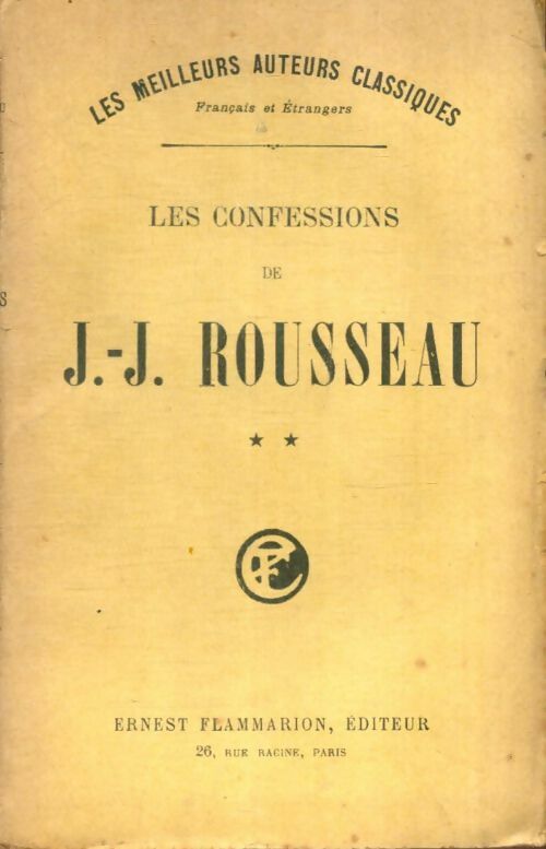 Livrenpoche : Les confessions de J.-J. Rousseau Tome II - Rousseau - Livre