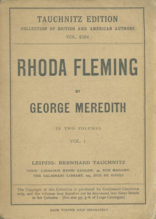 Livrenpoche : Rhoda Fleming - George Meredith - Livre