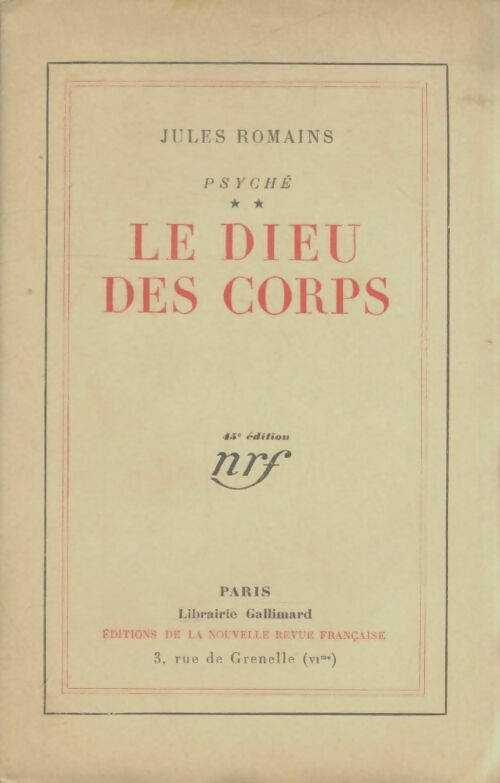 Livrenpoche : Le dieu des corps - Jules Romains - Livre