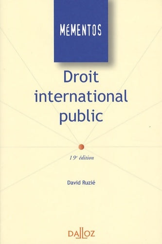 Livrenpoche : Droit international public - David Ruzie - Livre