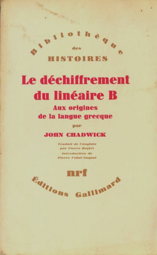 Livrenpoche : Le déchiffrement du linéaire B - John Chadwick - Livre