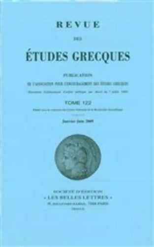 Livrenpoche : études Grecques T. 122 1 / 2 Vols 2009 - Collectif - Livre