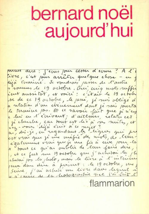 Livrenpoche : Aujourd'hui - Bernard Noël - Livre