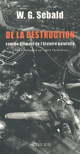 Livrenpoche : De la destruction - W. G. Sebald - Livre