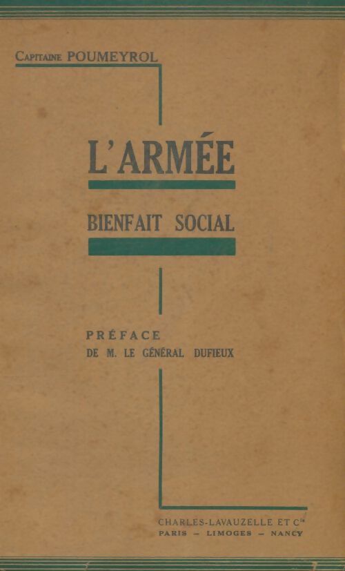 Livrenpoche : L'armée bienfait social - Capitaine Poumeyrol - Livre