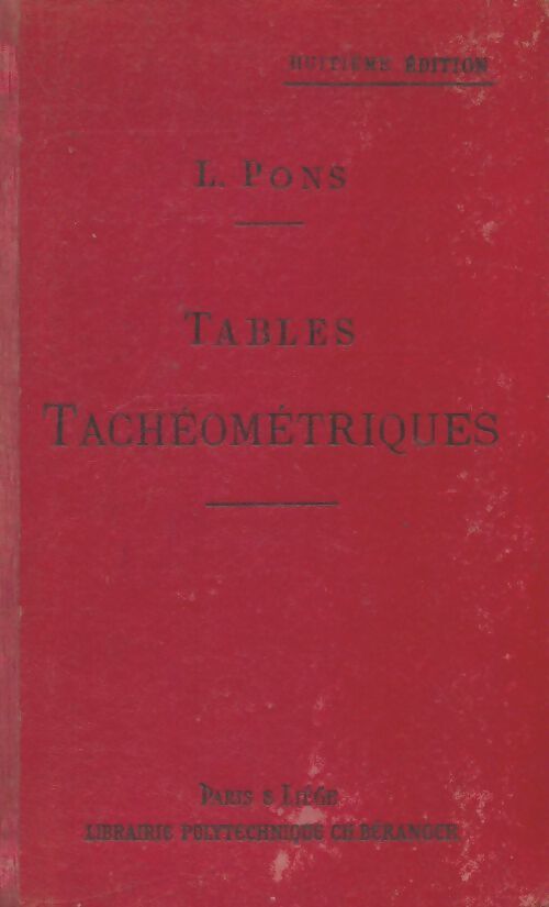 Livrenpoche : Tables tachéométriques - L Pons - Livre