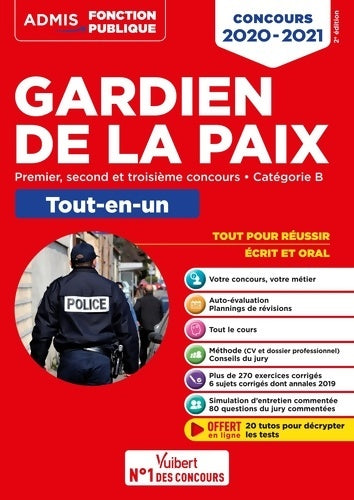 Livrenpoche : Concours gardien de la paix - catégorie b - admis - tout-en-un : Premier second et 3e concours - 2020 - François Lavedan - Livre