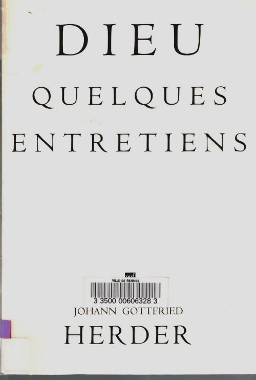 Livrenpoche : Dieu - Johann Gottfried Herder - Livre