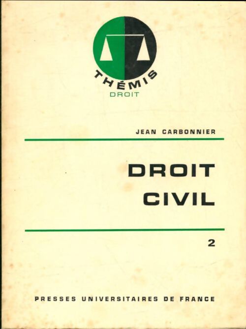 Livrenpoche : Droit civil Tome II : La famille, les incapacités - Jean Carbonnier - Livre