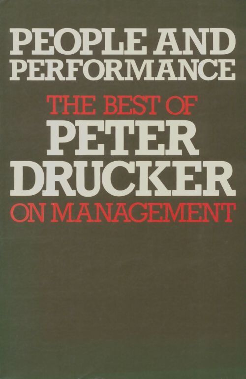 Livrenpoche : People and performance - Peter Drucker - Livre