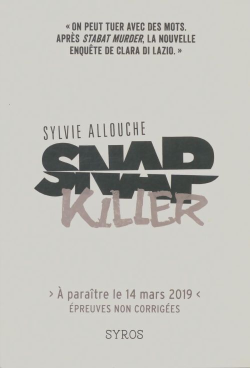 Livrenpoche : Snap killer - Sylvie Allouche - Livre
