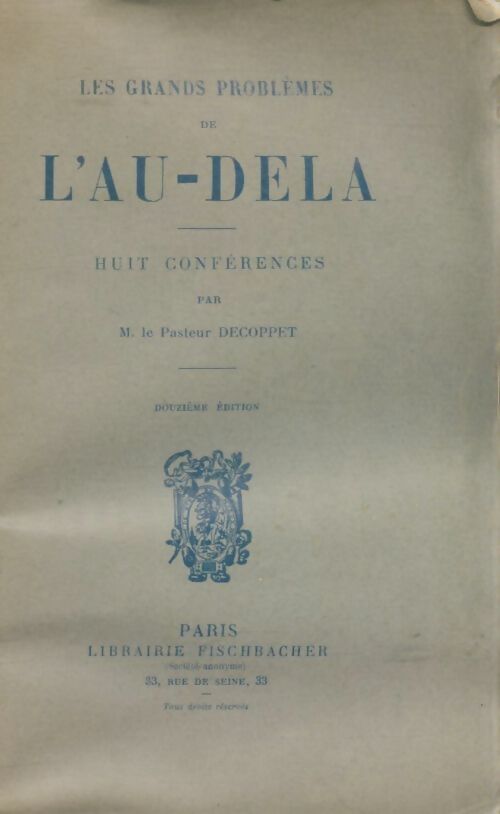 Livrenpoche : L'au-delà - Pasteur Decoppet - Livre