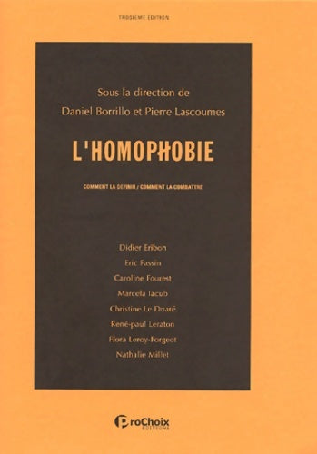Livrenpoche : L'homophobie comment la définir comment la combattre - Borrillo - Livre
