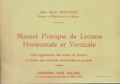 Livrenpoche : Manuel pratique de lecture horizontale et verticale - Anne-Marie Mangeot - Livre