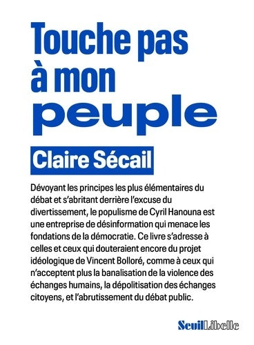 Livrenpoche : Touche pas à mon peuple - Claire Sécail - Livre
