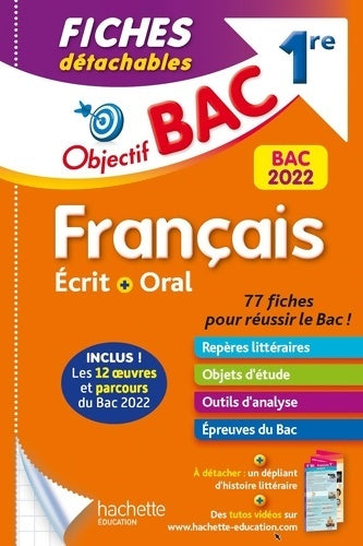 Livrenpoche : Objectif BAC Fiches détachables Français 1re BAC 2022 - Amélie Pinçon - Livre