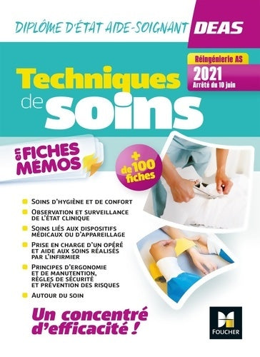 Livrenpoche : Techniques de soins en fiches mémos - DEAS 4e ed. _Nouveau référentiel 2021 - Kamel Abbadi - Livre