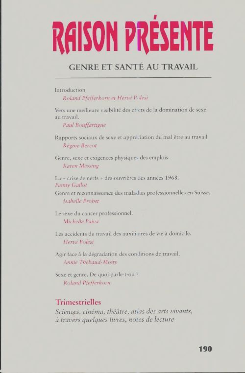 Livrenpoche : Raison présente n°190 - Collectif - Livre
