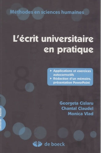Livrenpoche : L'écrit universitaire en pratique - Georgeta Cislaru - Livre