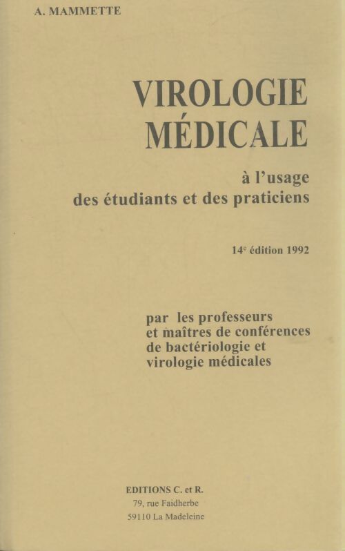 Livrenpoche : Virologie médicale - A. Mammette - Livre
