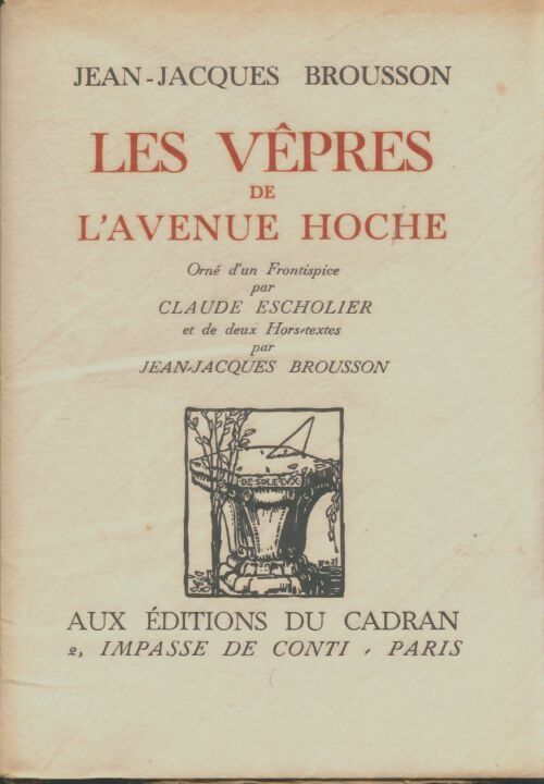 Livrenpoche : Les vêpres de l'avenue Hoche - J.J Brousson - Livre