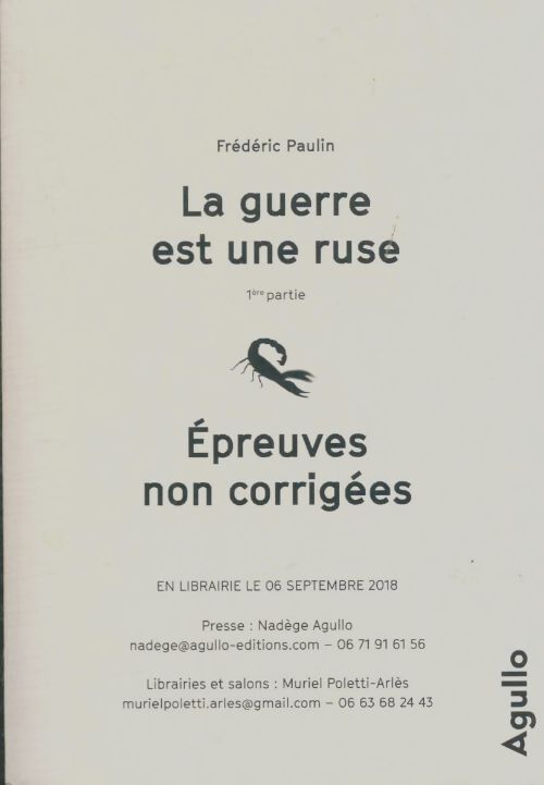 Livrenpoche : La guerre est une ruse - Frédéric Paulin - Livre
