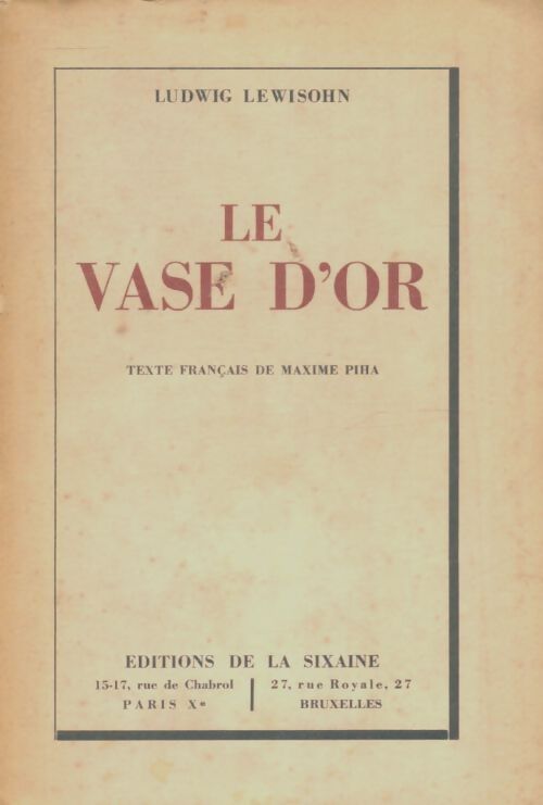 Livrenpoche : Le vase d'or - Ludwig Lewisohn - Livre