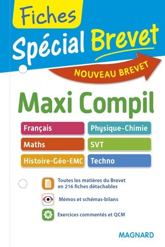 Livrenpoche : Spécial Brevet - Maxi Compil de Fiches 3e - Nouveau programme 2016 - Collectif - Livre