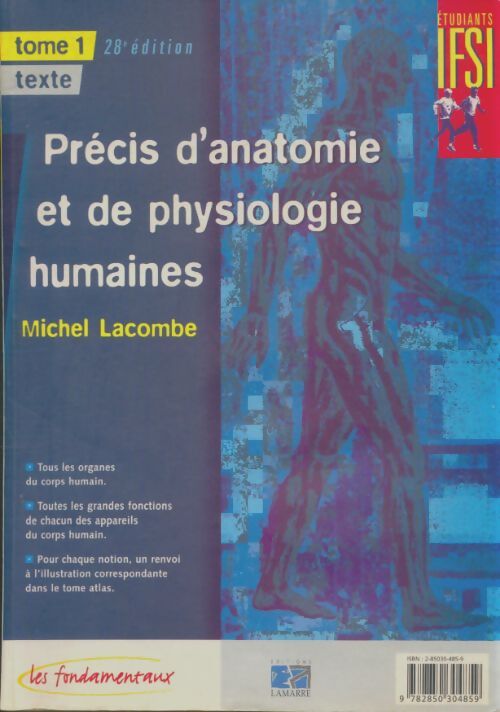Livrenpoche : Précis d'anatomie et de physiologie humaines Tome I - Michel Lacombe - Livre