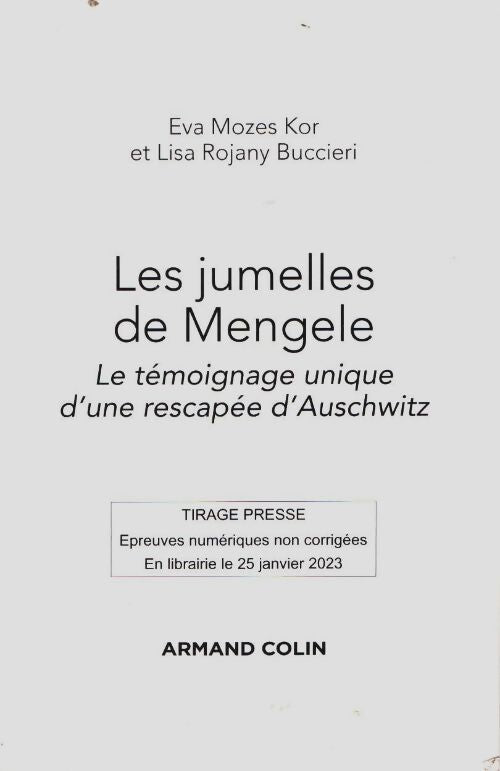 Livrenpoche : Les jumelles de mengele : Le témoignage unique d'une rescapée d'auschwitz - Eva Mozes Kor - Livre