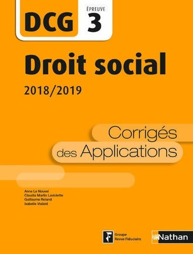 Livrenpoche : Droit social - DCG 3 - Corrigés - Claudia Martin-Laviolette - Livre