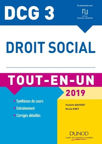 Livrenpoche : Droit social DCG 3 : Tout-en-un - Paulette Bauvert - Livre