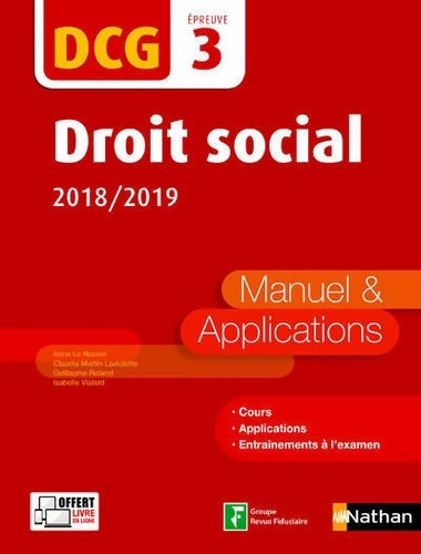 Livrenpoche : Droit social - DCG 3 - Manuel et applications - Isabelle Vialard - Livre