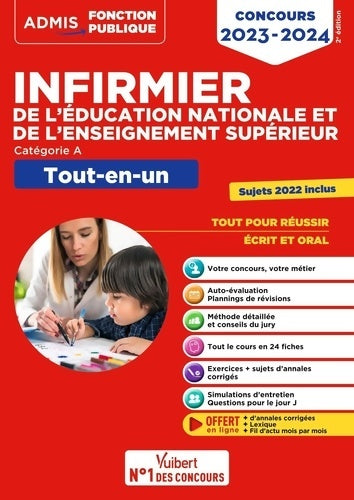 Livrenpoche : Concours Infirmier de l'Éducation nationale et de l'Enseignement supérieur - Tout-en-un : Concours 2023-2024 - Mandi Gueguen - Livre