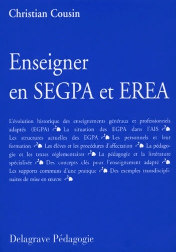 Livrenpoche : Enseigner en SEGPA et EREA - Christian Cousin - Livre
