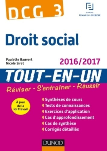 Livrenpoche : Droit social DCG 3 - Paulette Bauvert - Livre